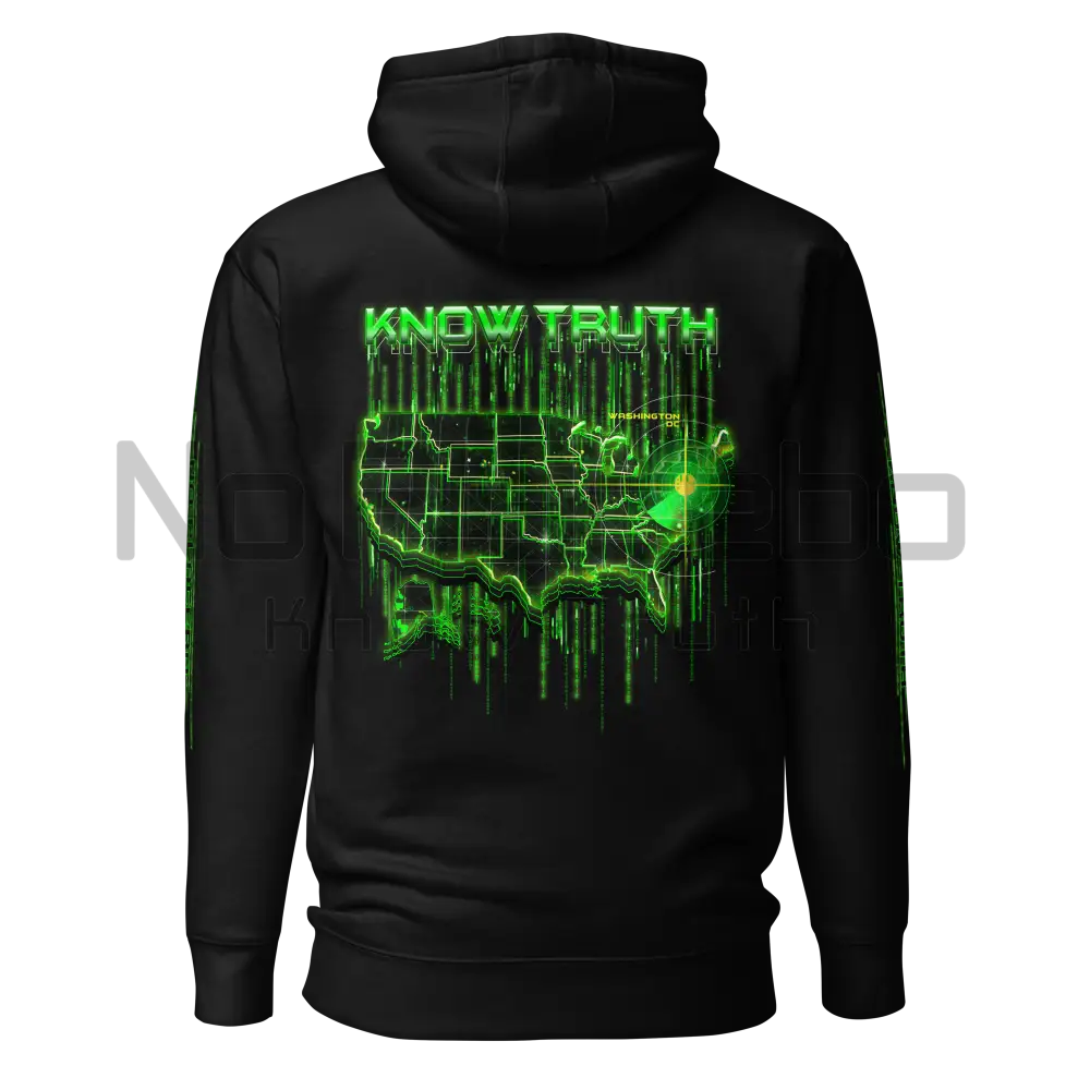 Men’s(&Women’s) Know Truth America Encoded Encryption(Back) Hoodie S