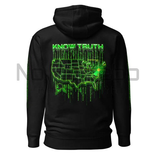 Men’s(&Women’s) Know Truth America Encoded Encryption(Back) Hoodie S