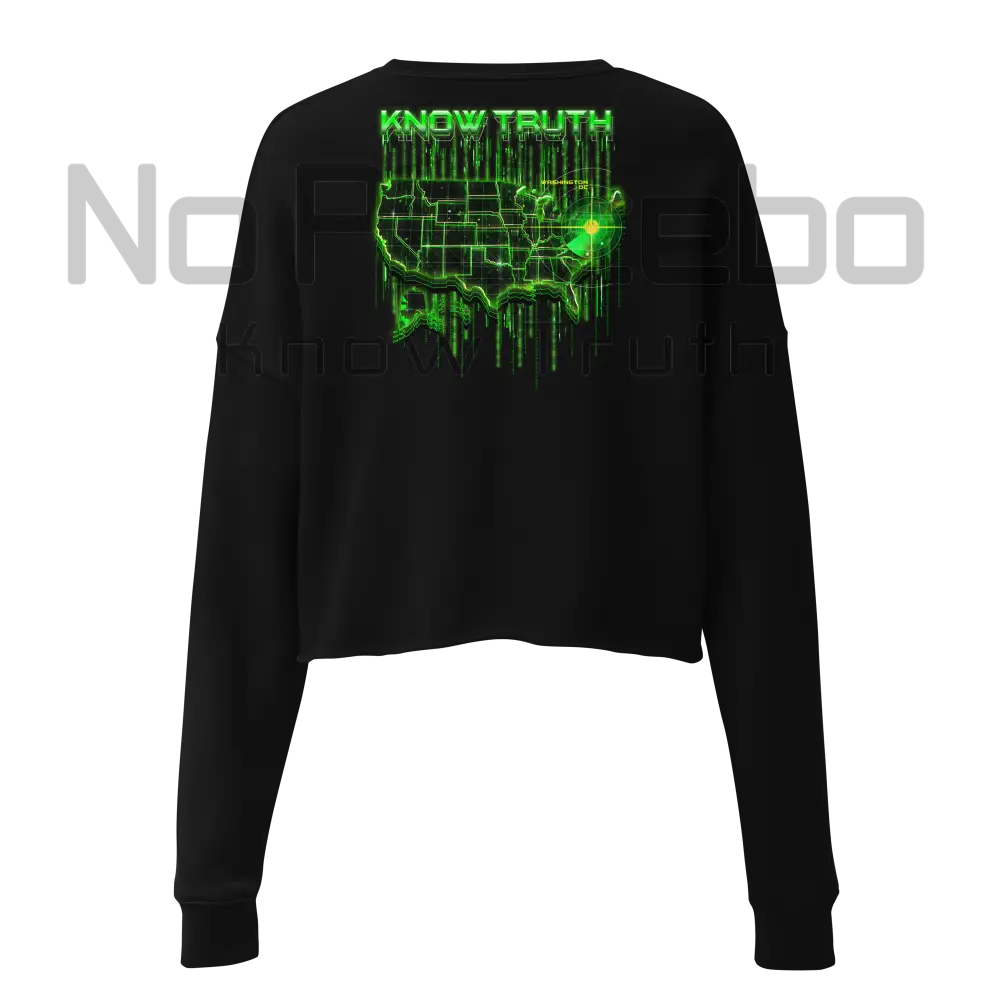 Women’s Know Truth America Encoded Encryption(Back) Crop Sweatshirt S