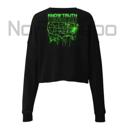 Women’s Know Truth America Encoded Encryption(Back) Crop Sweatshirt S