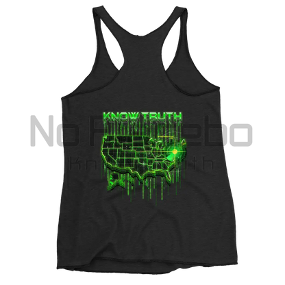 Women’s Know Truth America Encoded Encryption(Back) Racerback Tanktop Xs