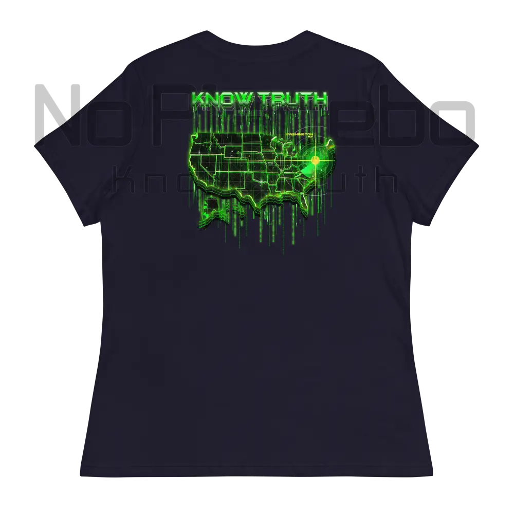 Women’s Know Truth America Encoded Encryption(Back) Tee S