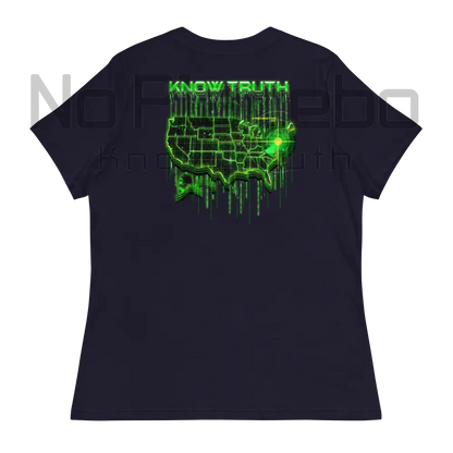 Women’s Know Truth America Encoded Encryption(Back) Tee S