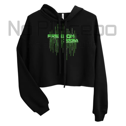 Women’s Truth Seeker Trump Encoded Encryption(Back) Crop Hoodie