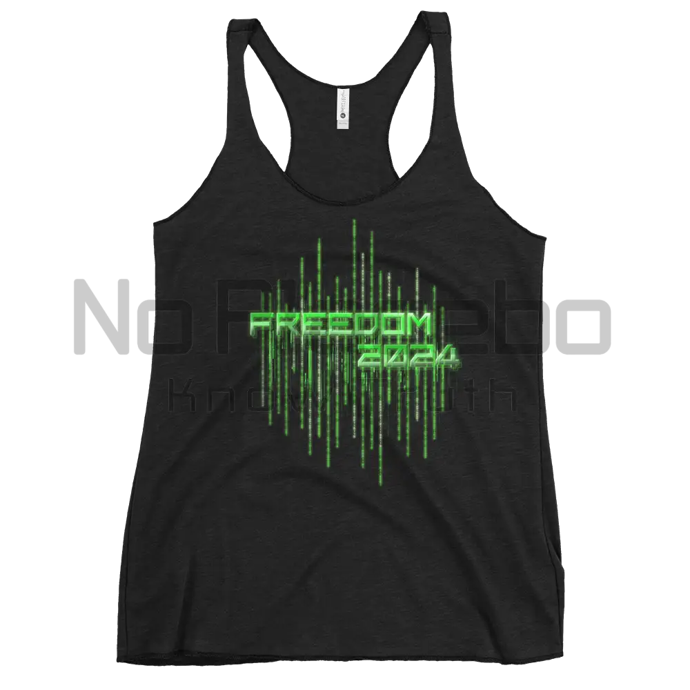 Women’s Truth Seeker Trump Encoded Encryption(Back) Racerback Tanktop