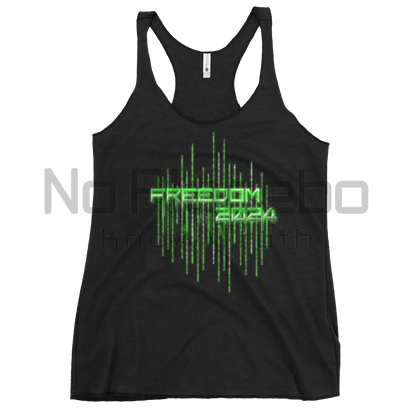 Women’s Truth Seeker Trump Encoded Encryption(Back) Racerback Tanktop