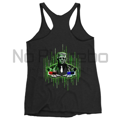 Women’s Truth Seeker Trump Encoded Encryption(Back) Racerback Tanktop Xs