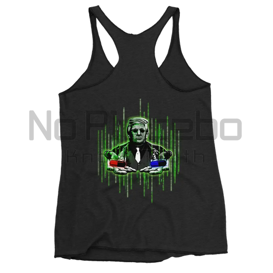 Women’s Truth Seeker Trump Encoded Encryption(Back) Racerback Tanktop Xs